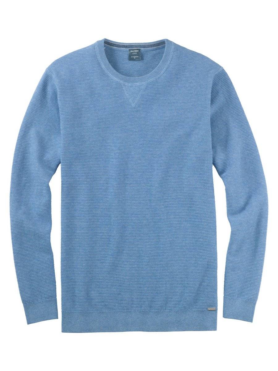 Olymp Maglione girocollo olymp celeste in cotone bio modern fit Duty-free
