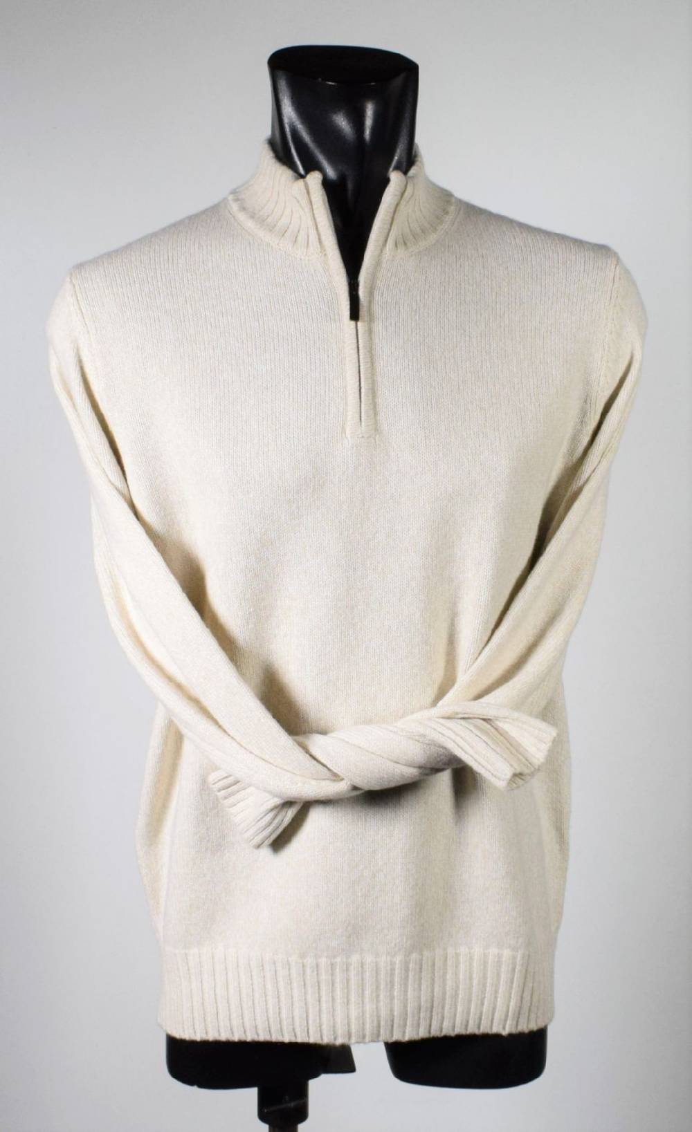Cavalieri Milano Lupetto beige con zip lana cashmere e seta classic fit 2025