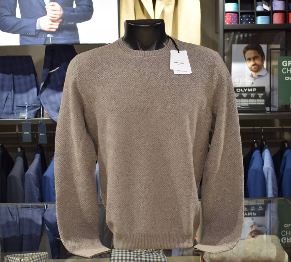 Gran Sasso Maglione girocollo gran sasso beige lana merinos extrafine Vendita