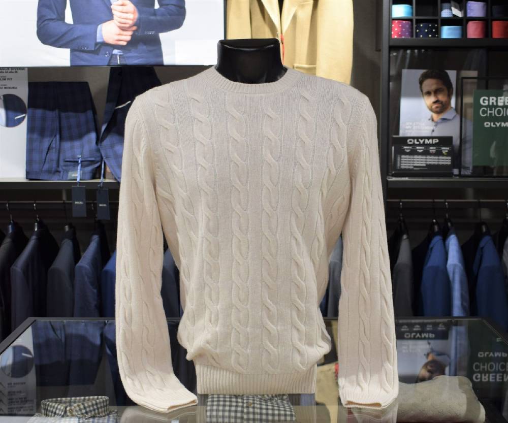 Gran Sasso Maglione gran sasso panna a trecce misto cashmere Promozione