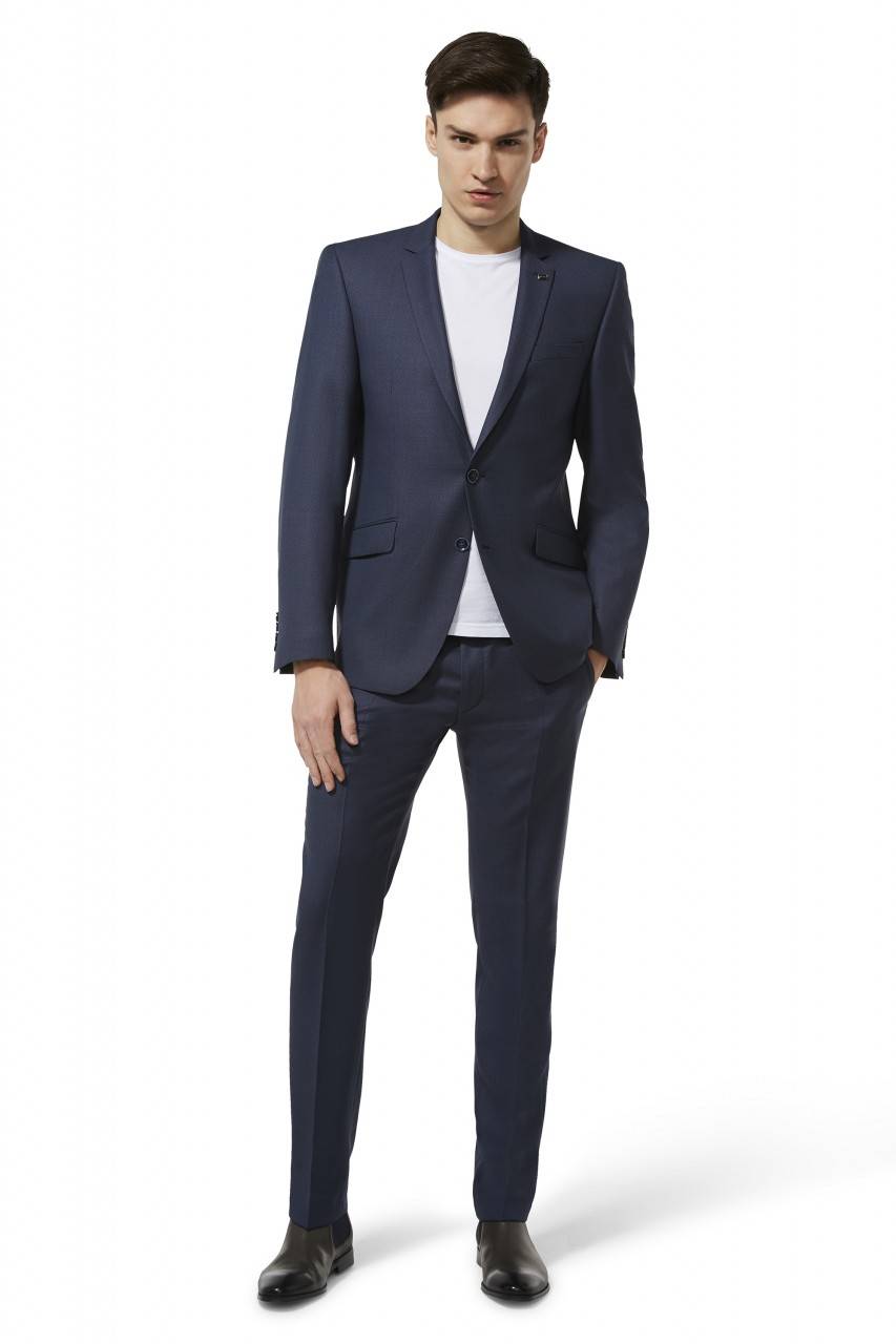 Digel Abito blu medio drop quattro corto slim fit digel in lana reda super 110's Spedizione Gratuita