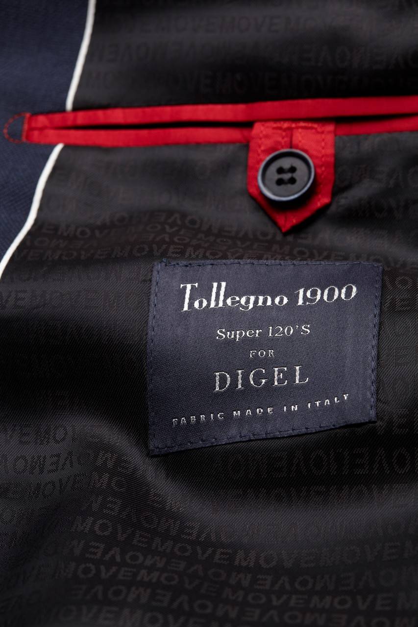 Digel Abito drop quattro corto slim fit digel pura lana tollegno super 120's blu e grigio Negozi Online