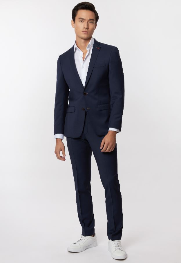 Roy Robson Abito blu roy robson slim fit in lana merlane operata Novità
