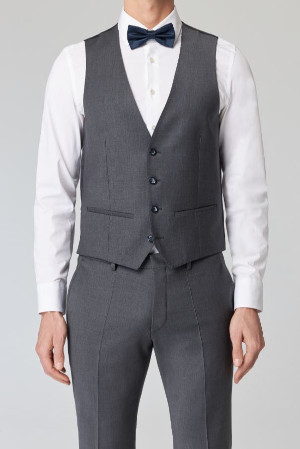 Roy Robson Abito in lana bi-stretch grigio medio roy robson con gilet Offerta