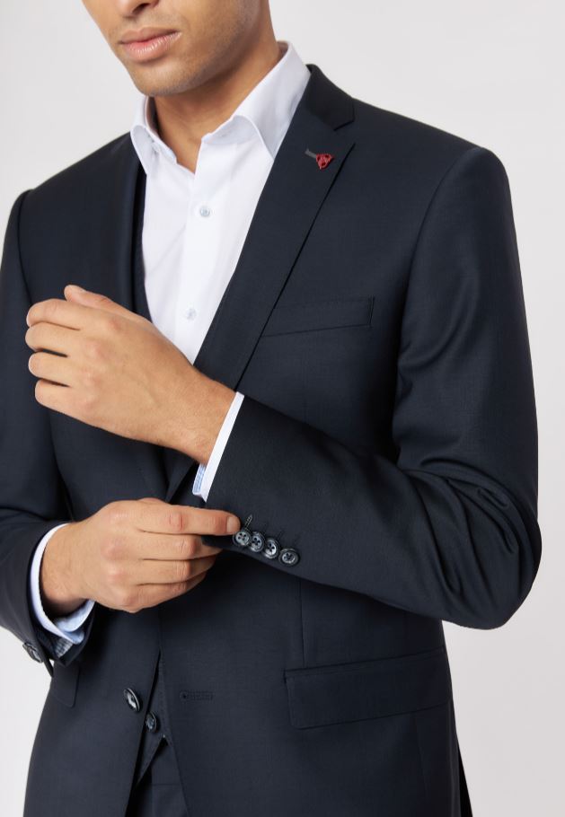 Roy Robson Abito in lana bi-stretch blu scuro roy robson con gilet Economico