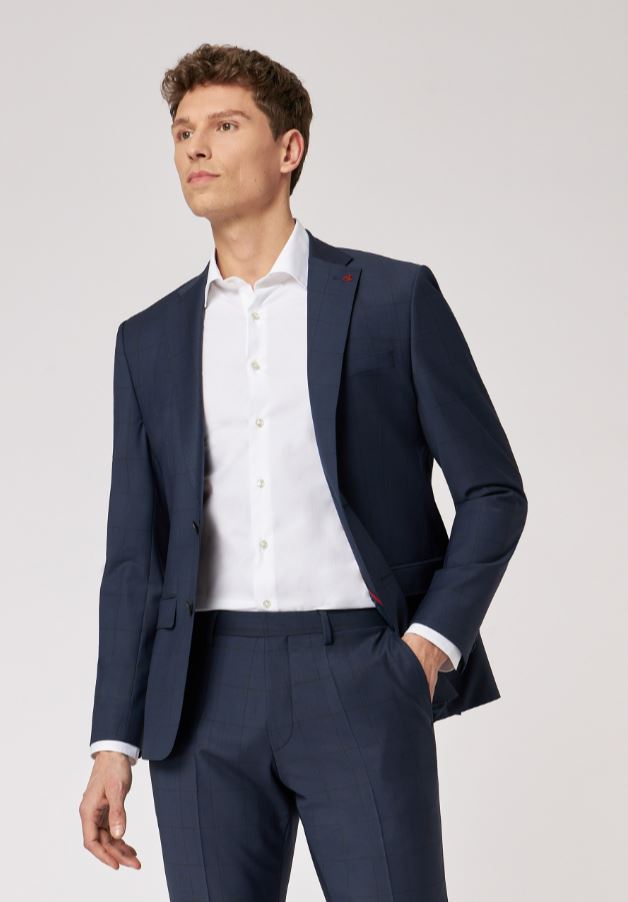 Roy Robson Abito slim fit roy robson blu a quadri lana stretch Online