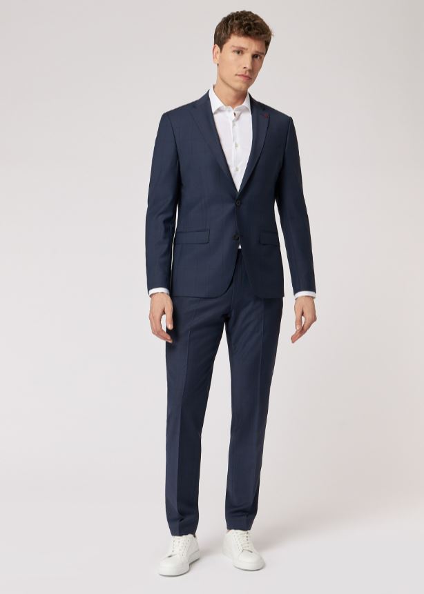 Roy Robson Abito slim fit roy robson blu a quadri lana stretch Online