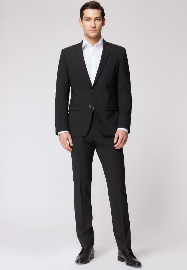 Roy Robson Abito slim fit nero roy robson lana stretch Negozio