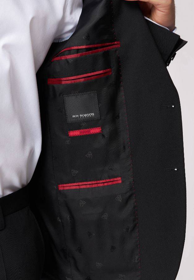 Roy Robson Abito slim fit nero roy robson lana stretch Negozio