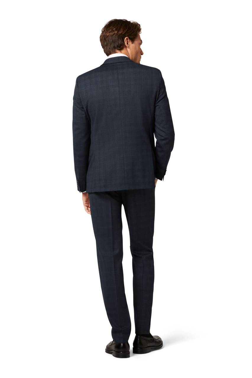 Digel Abito blu a quadri digel drop quattro corto lana stretch comfort Nuova
