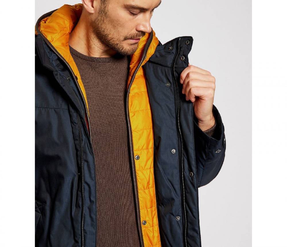 Bugatti Parka blu bugatti con cappuccio staccabile modern fit Comprare a buon mercato