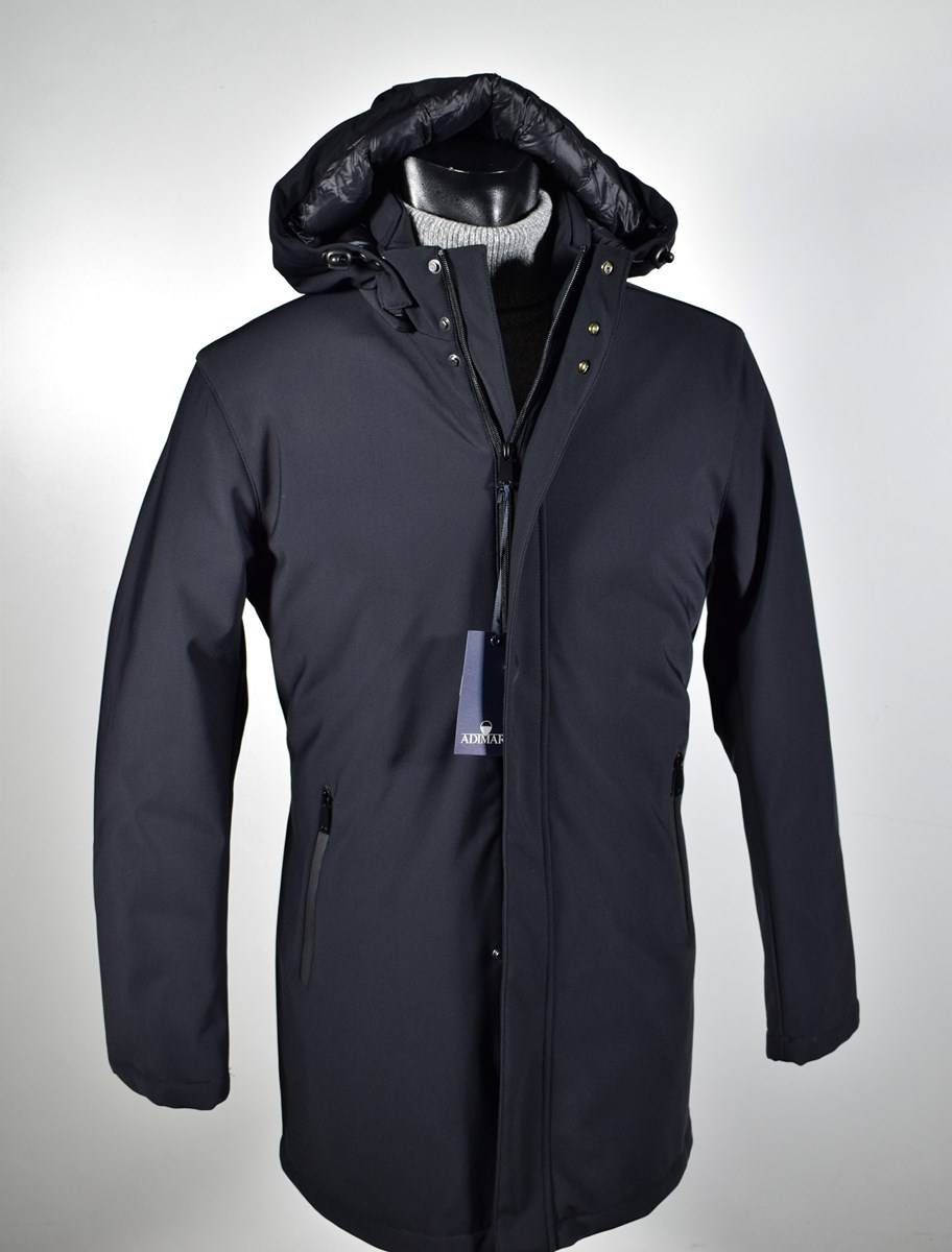 Adimari Parka adimari slim fit con cappuccio staccabile in eco piuma Vendite stagionali