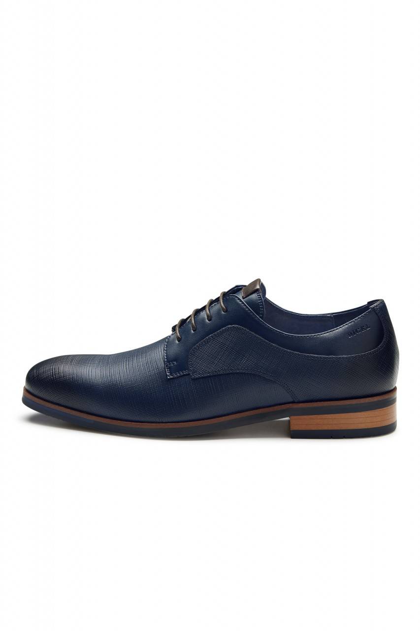 Digel Scarpa elegante derby stringata blu digel in pelle lavorata Smaltimento dello stoccaggio