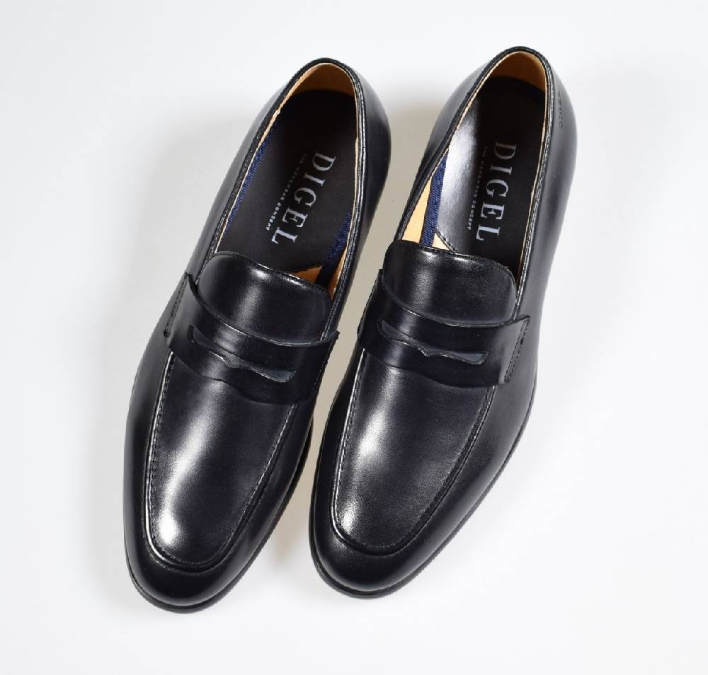 Digel Moccasino nero elegante e raffinato digel in vera pelle Online Outlet