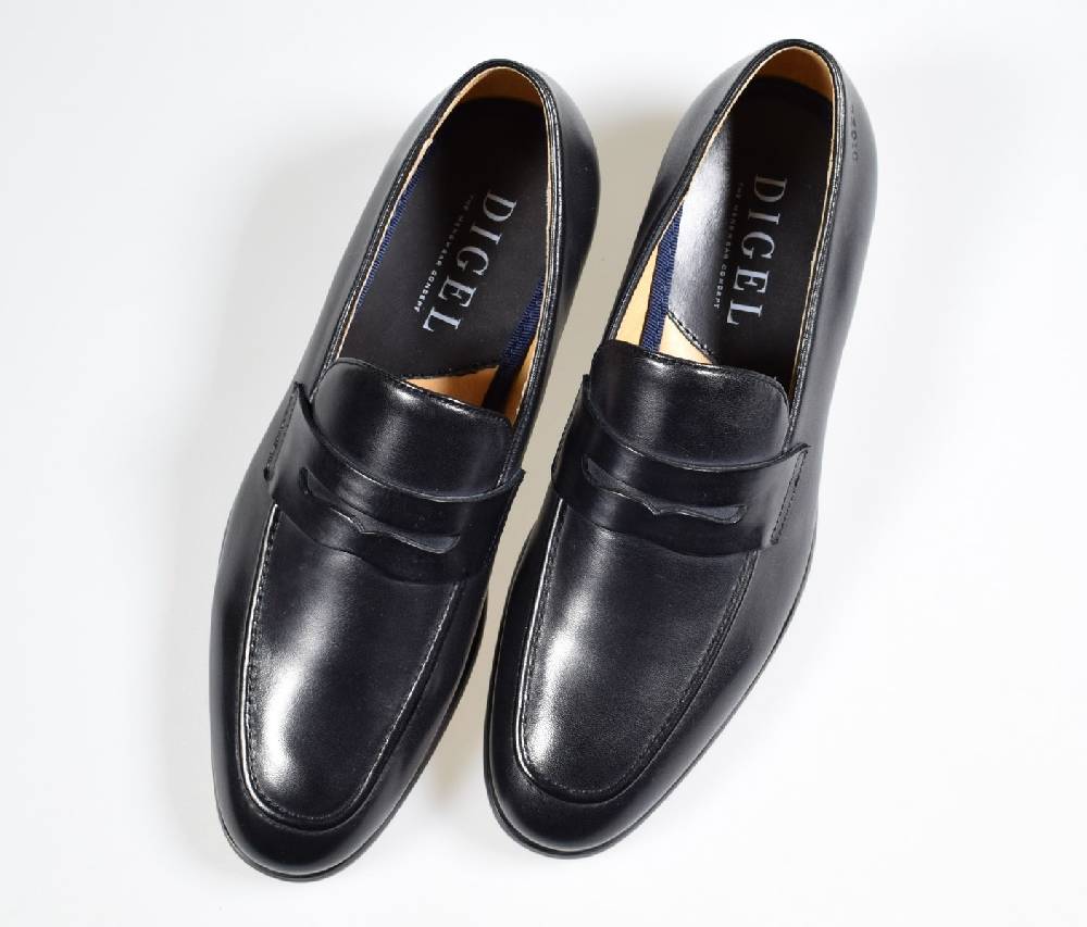 Digel Moccasino nero elegante e raffinato digel in vera pelle Online Outlet