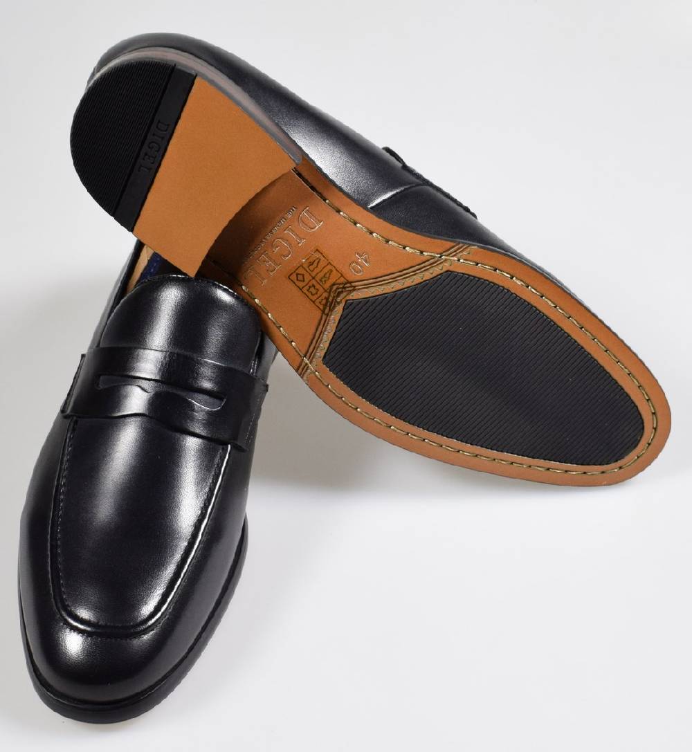 Digel Moccasino nero elegante e raffinato digel in vera pelle Online Outlet