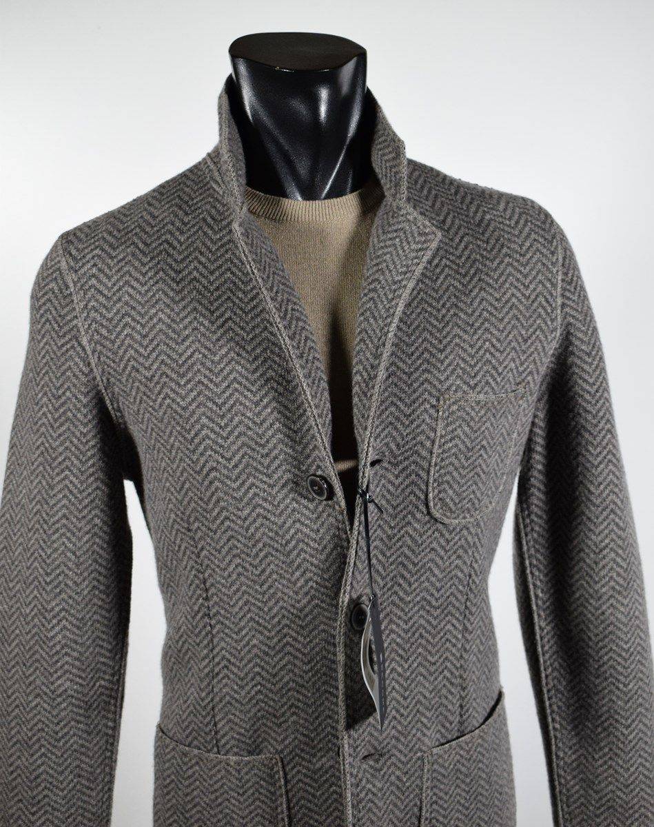 Become Giacca in maglia con toppe Become slim fit sfoderata tortora a spiga Super Saving Price
