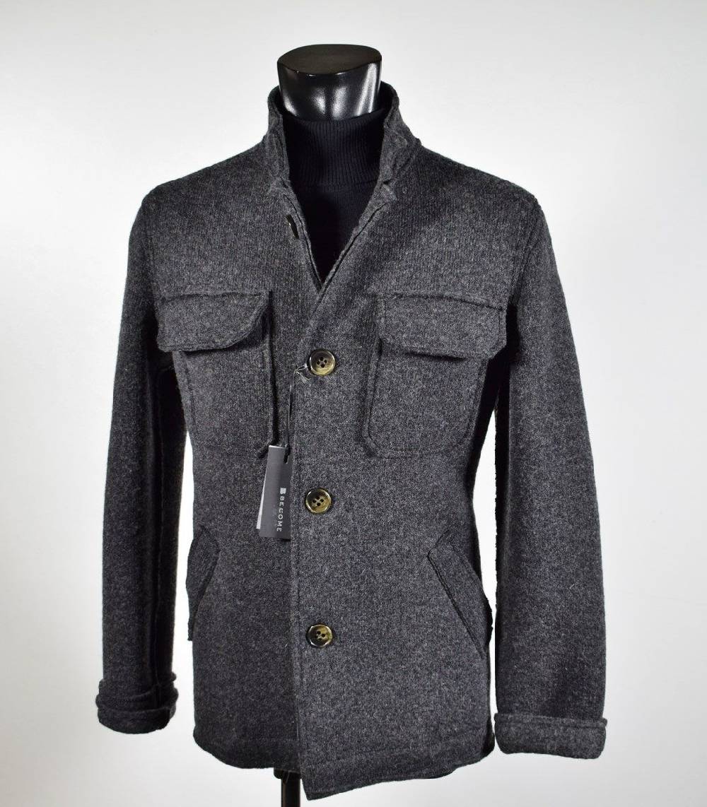 Become Giacca sportiva become in lana cotta sfoderata slim fit Offerta settimanale
