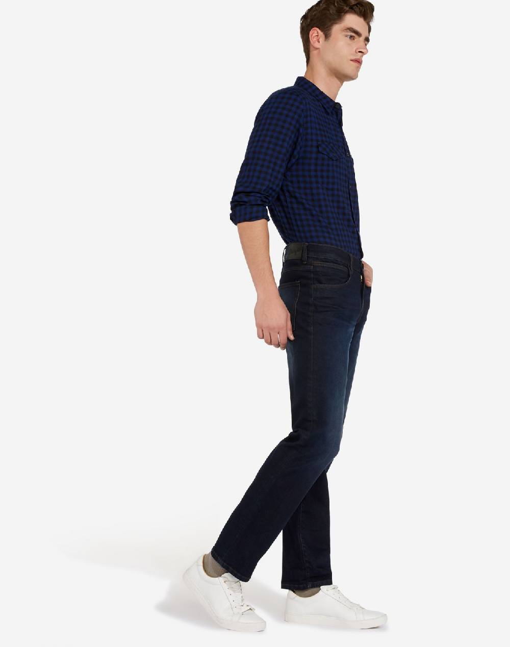 Wrangler Jeans wrangler denim soft luxe a gamba dritta tonalità deep indigo Latest stili