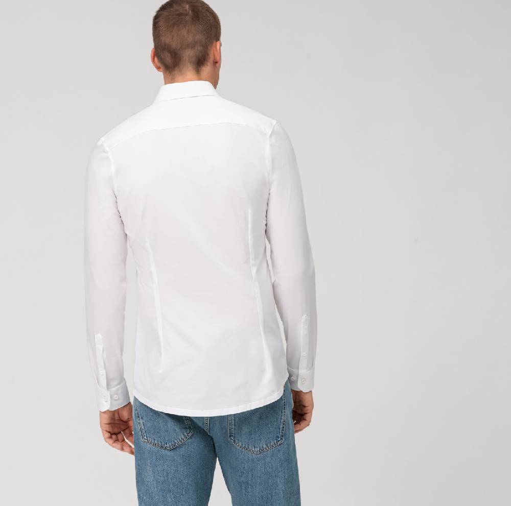 Olymp Camicia olymp bianca in jersey super slim fit Trasporto libero internazionale