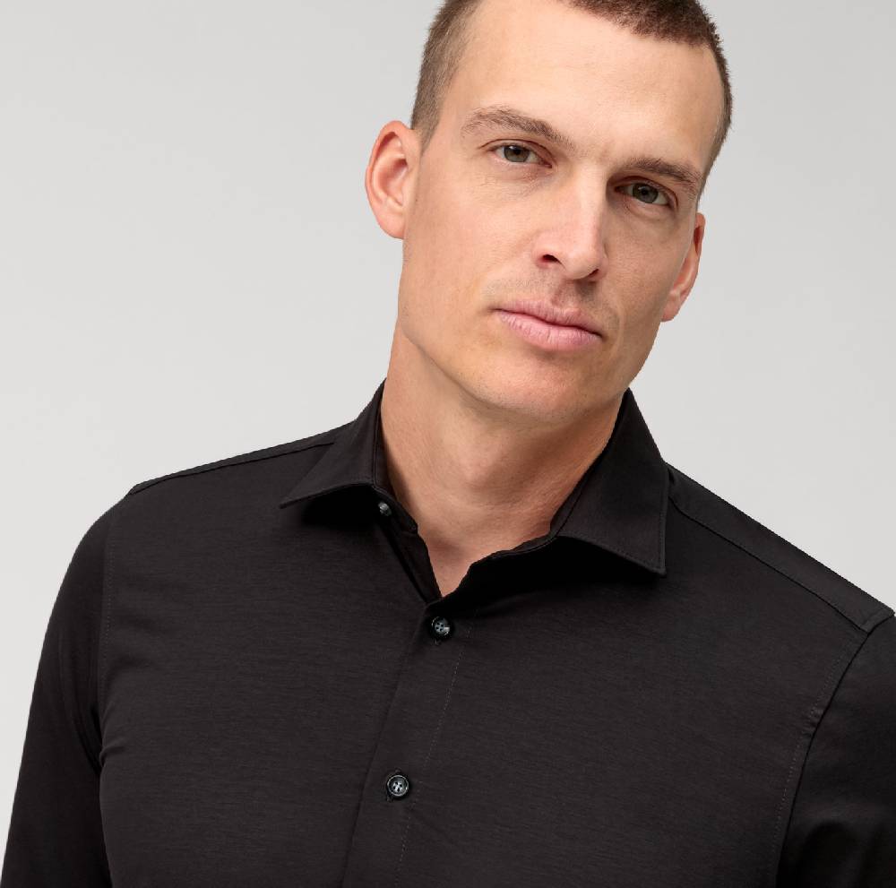 Olymp Camicia olymp nera in jersey super slim fit Officina