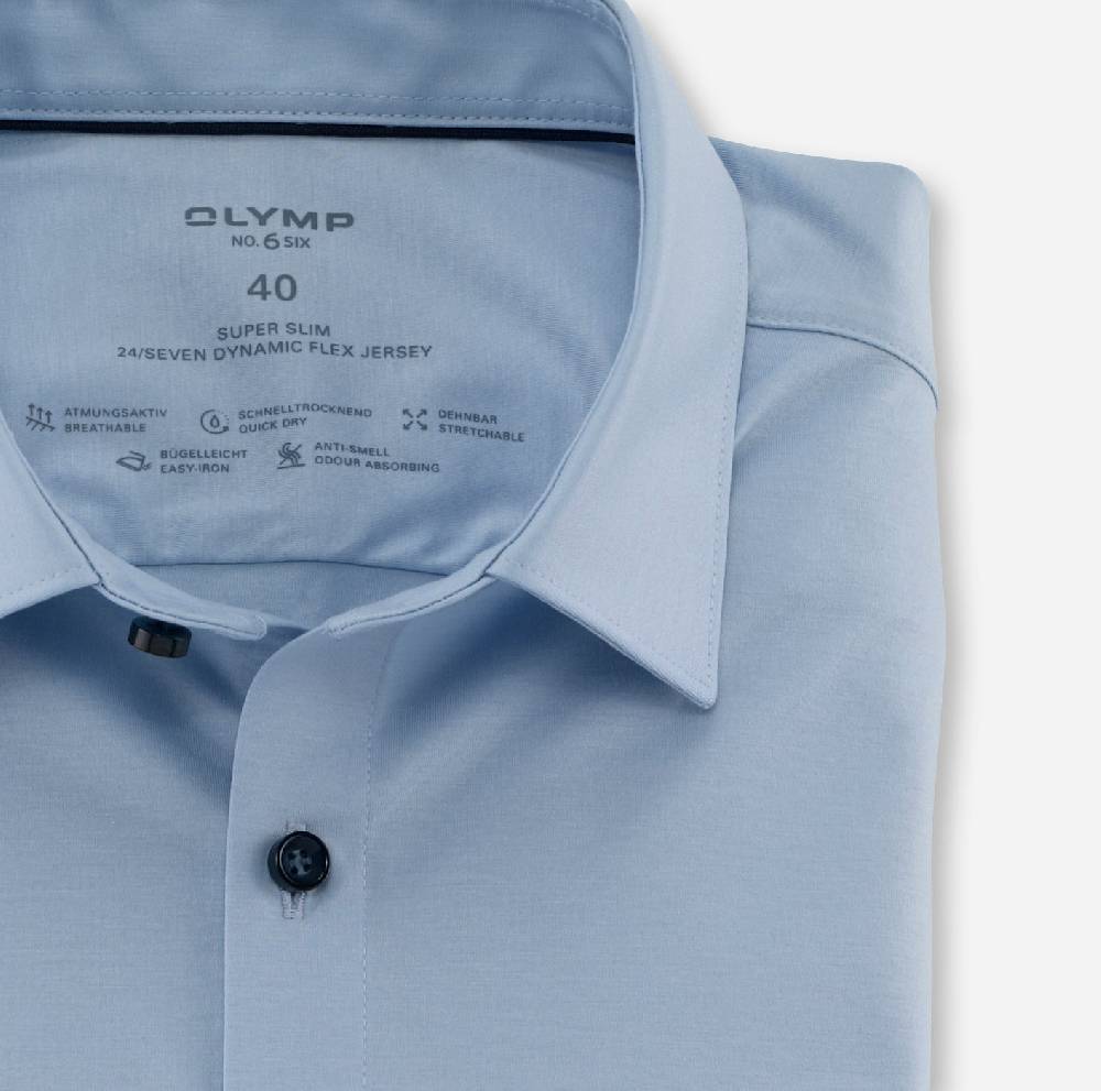 Olymp Camicia olymp celeste in jersey super slim fit Limitato a 3 giorni