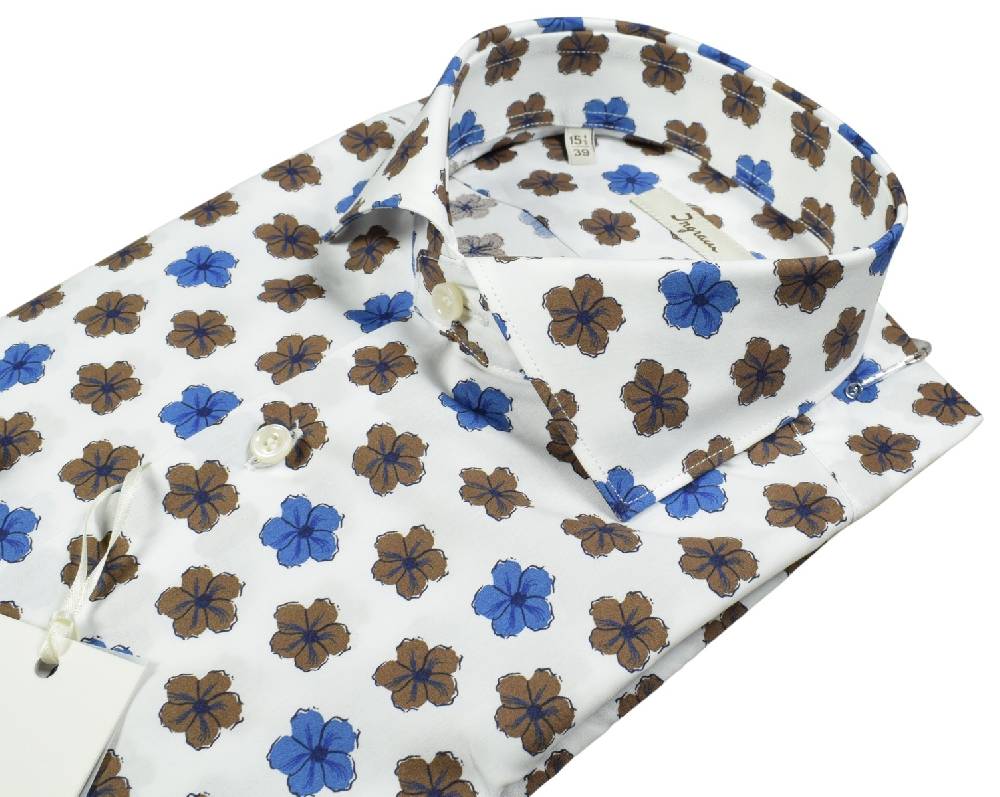 Ingram Camicia ingram fantasia floreale in puro cotone slim fit Esporta salva