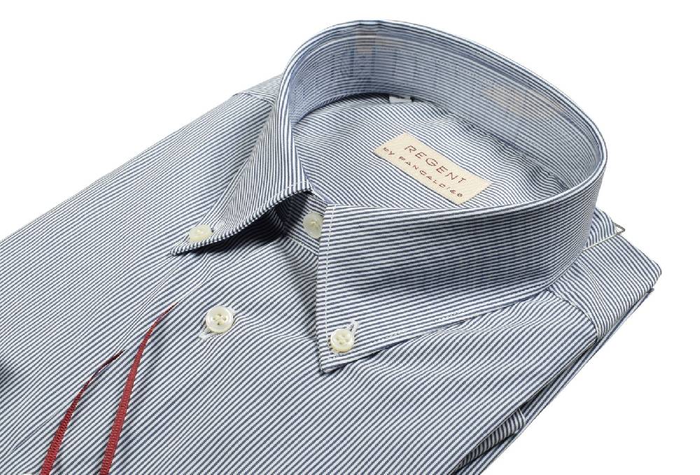 Regent by Pancaldi Camicia pancaldi a righe strette blu regular fit cotone stretch 50% di sconto per tempo limitato