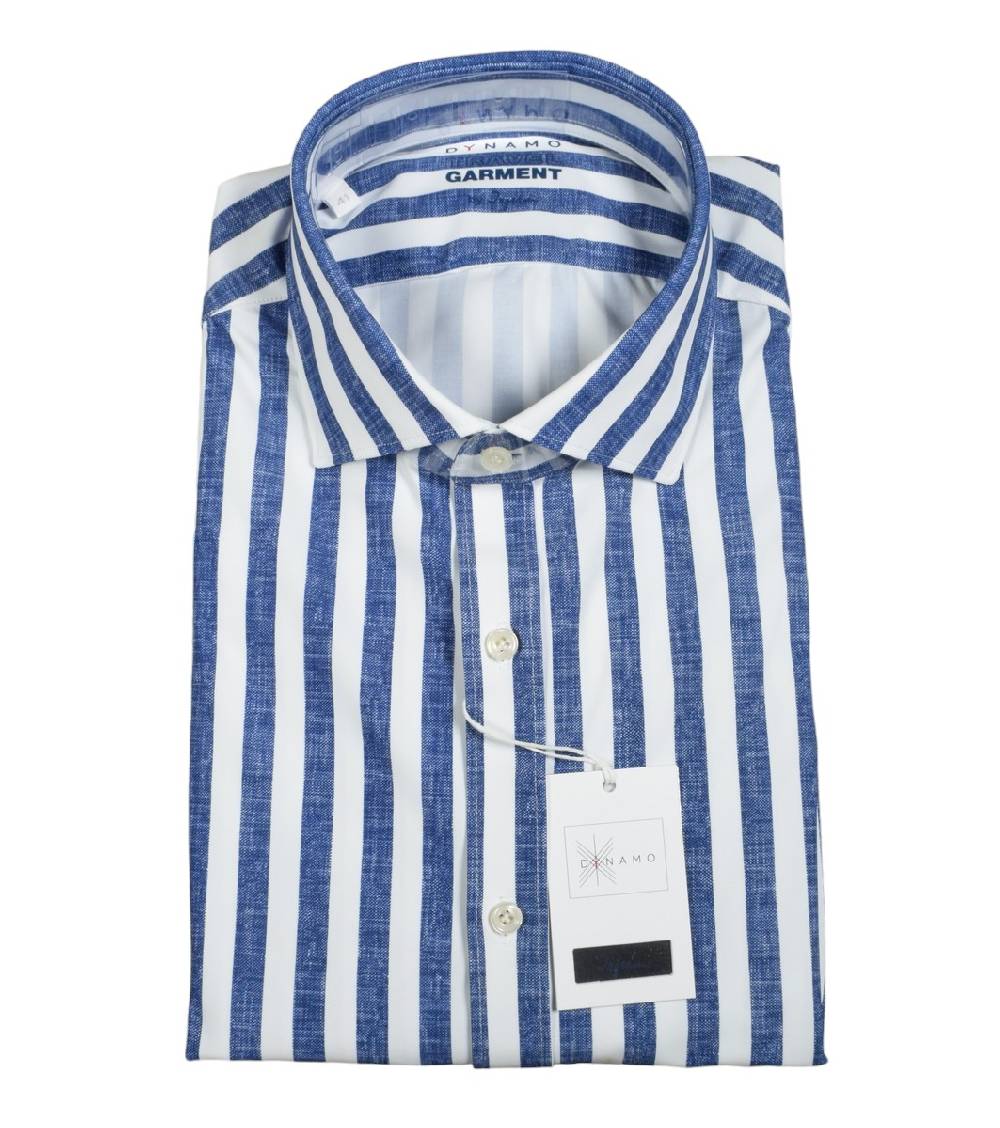 Ingram Camicia a righe blu ingram dynamo tessuto performante vestibilità slim fit 2025