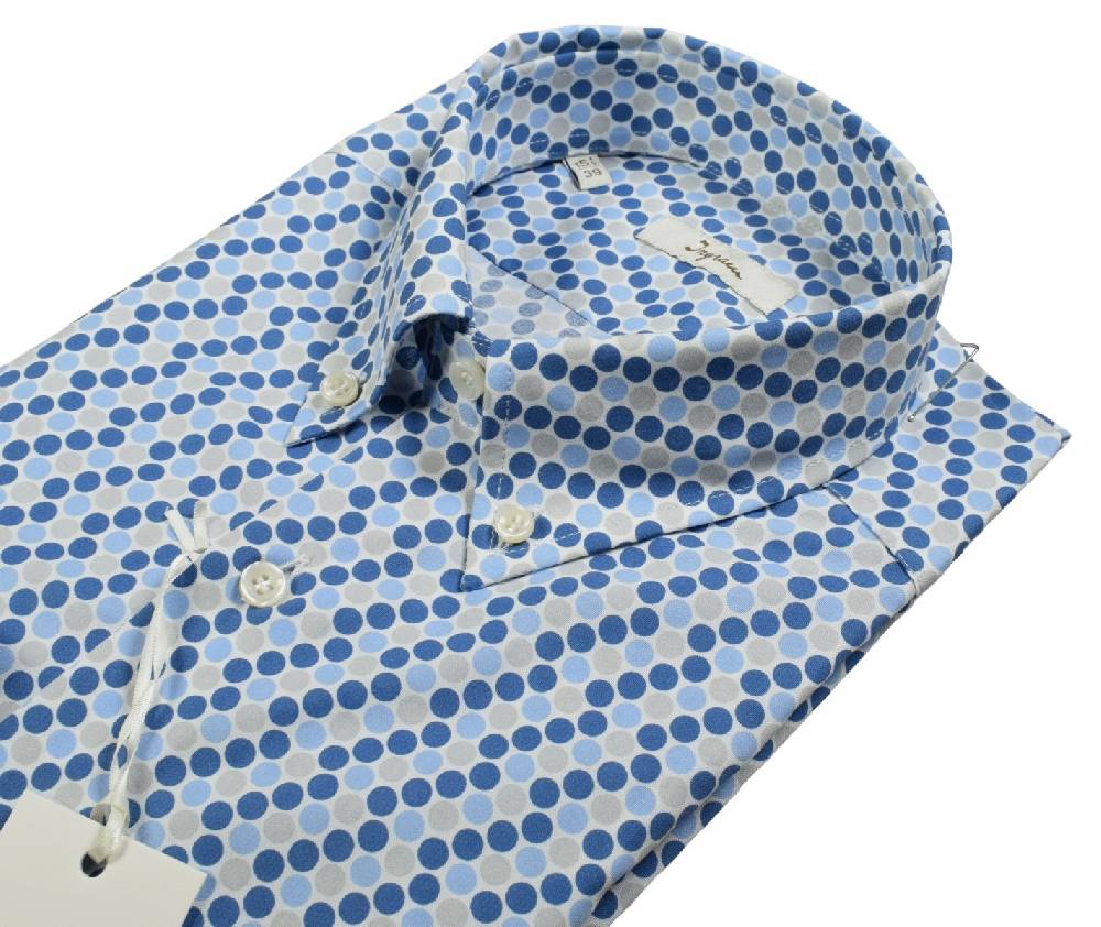 Ingram Camicia ingram button down fantasia geometrica cotone stretch Italy