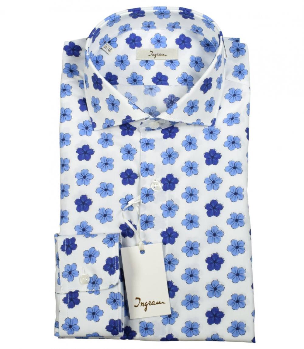 Ingram Camicia ingram slim fit fantasia floreale in puro cotone Italia