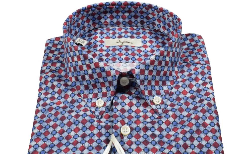 Ingram Camicia ingram button down fantasia geometrica In Linea