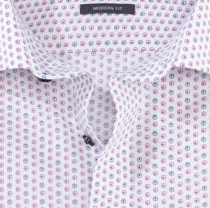 Olymp Camicia olymp luxor rossa in cotone stampato facile stiro Nuovo