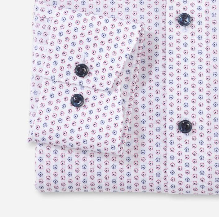 Olymp Camicia olymp luxor rossa in cotone stampato facile stiro Nuovo