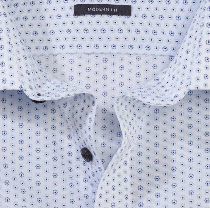 Olymp Camicia olymp luxor celeste in cotone stampato facile stiro Qualità