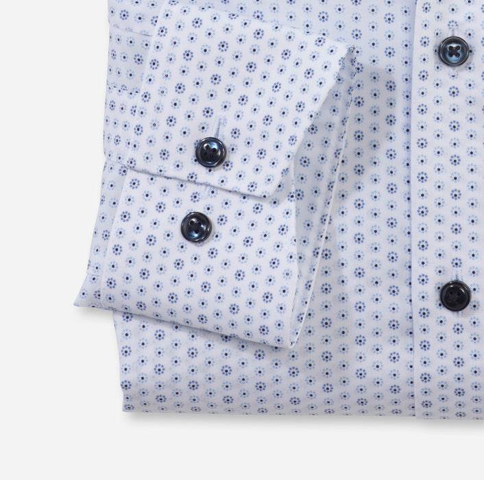 Olymp Camicia olymp luxor celeste in cotone stampato facile stiro Qualità