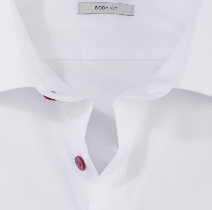 Olymp Camicia olymp bianca slim fit con bottoni malva Vendita