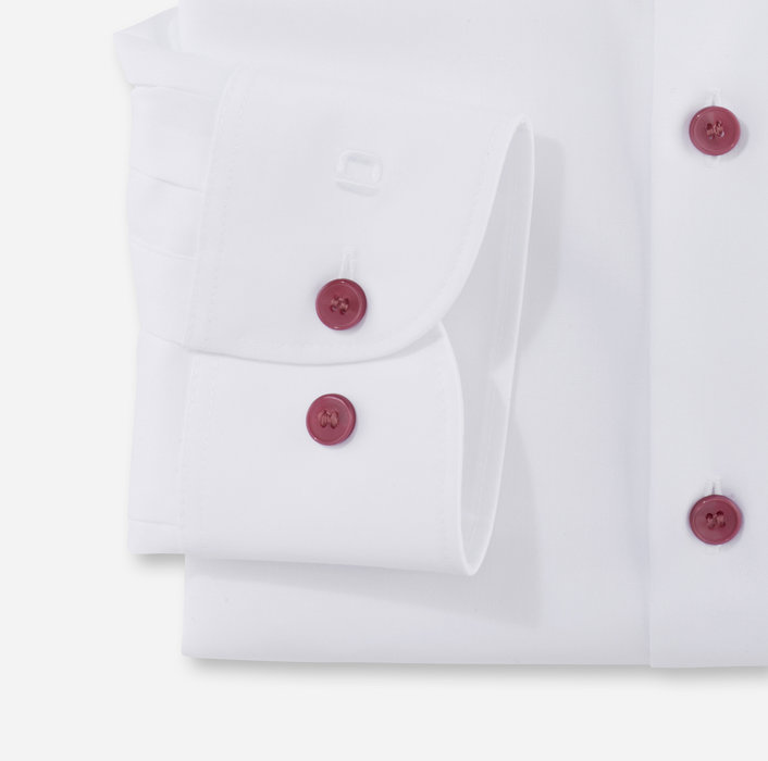 Olymp Camicia olymp bianca slim fit con bottoni malva Vendita
