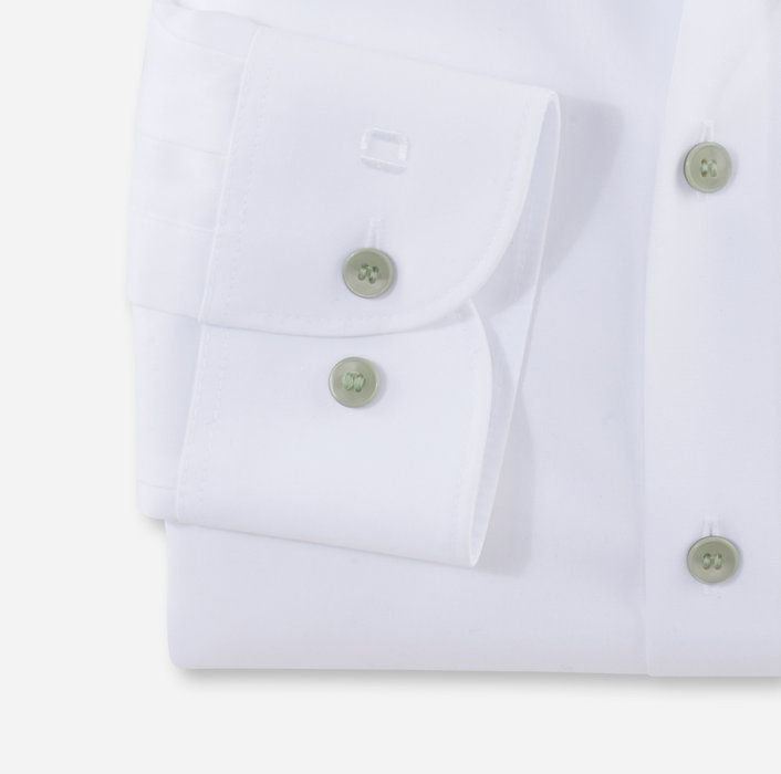 Olymp Camicia olymp bianca slim fit con bottoni verde Promozione