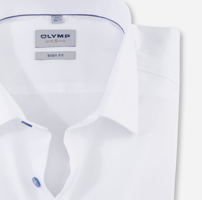 Olymp Camicia elegante bianca olymp slim fit con bottoni azzurro Spedizione Gratuita