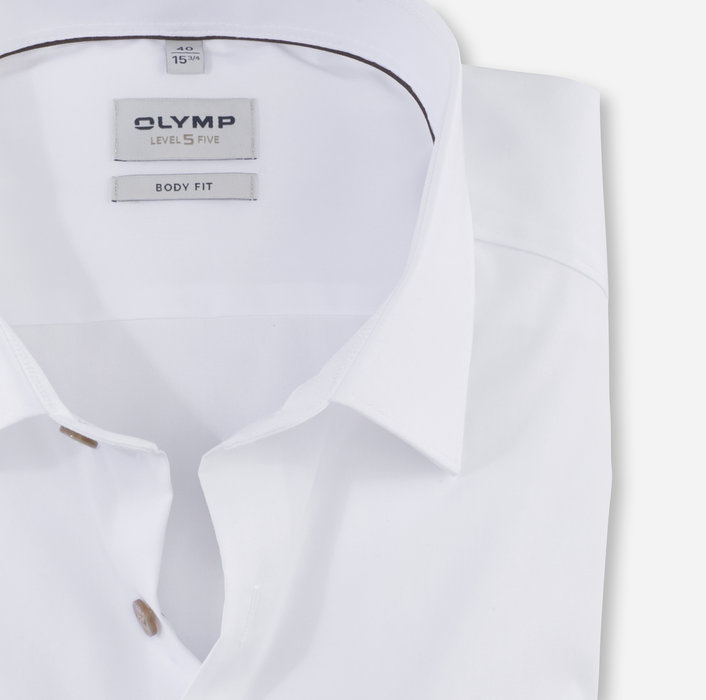 Olymp Camicia olymp bianca slim fit con bottoni beige Pezzi Unici