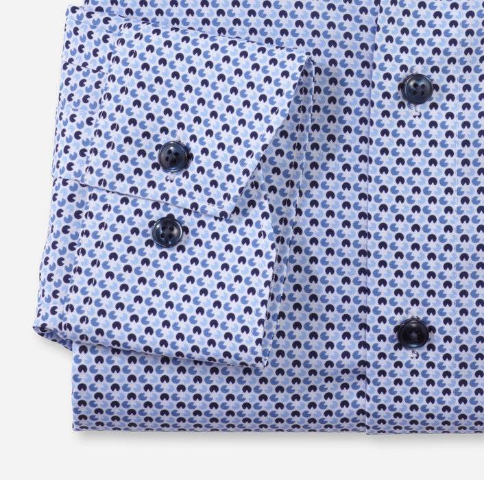Olymp Camicia olymp celeste in cotone popeline stampato modern fit Qualità Garantita