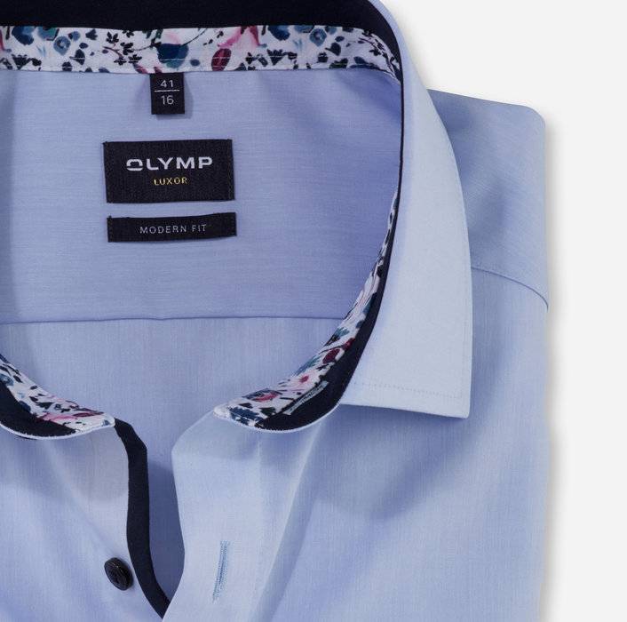 Olymp Camicia celeste olymp luxor puro cotone facile stiro Negozi Online