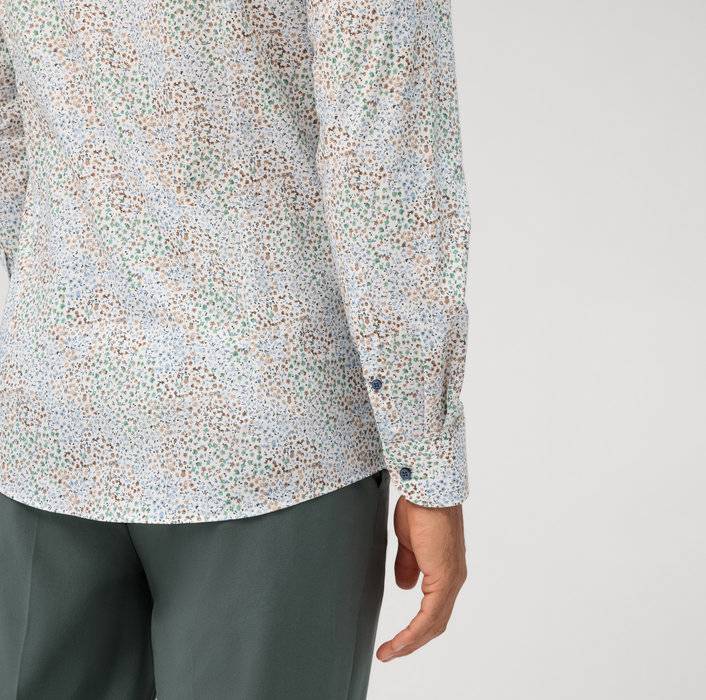 Olymp Camicia olymp fantasia floreale slim fit in cotone stretch Promozione Limitata