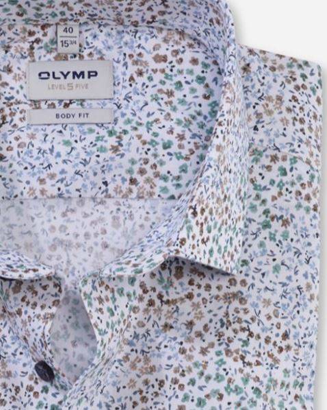 Olymp Camicia olymp fantasia floreale slim fit in cotone stretch Promozione Limitata