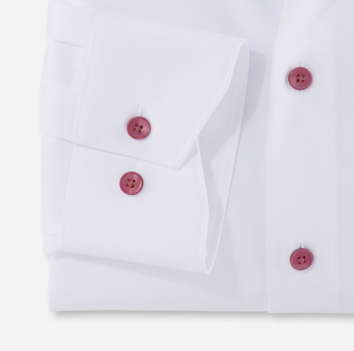 Olymp Camicia bianca olymp modern fit con bottoni malva Affare Del Giorno
