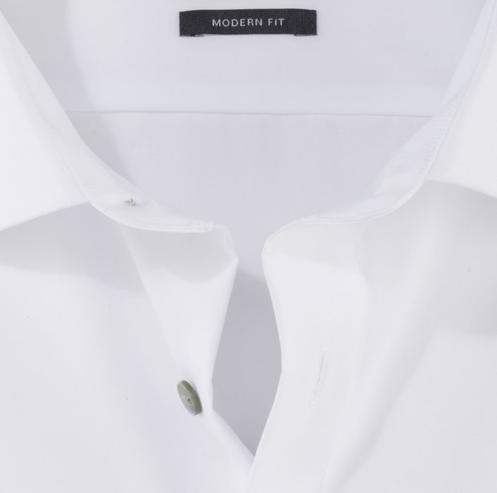 Olymp Camicia bianca olymp modern fit con bottoni verde Prezzo Ridotto