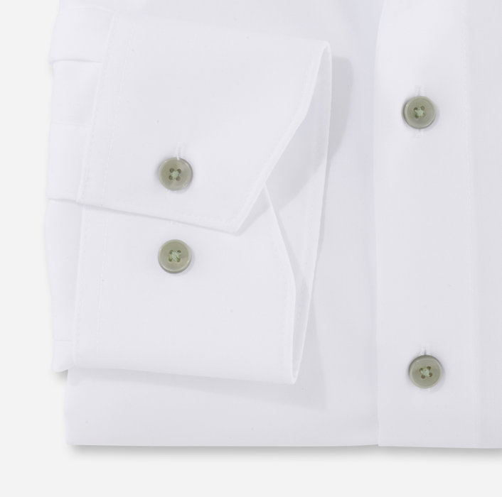 Olymp Camicia bianca olymp modern fit con bottoni verde Prezzo Ridotto