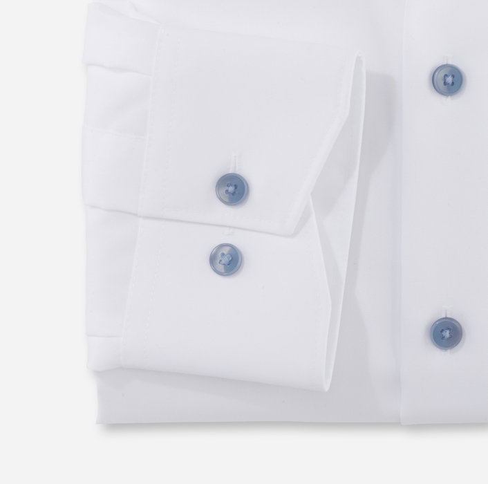 Olymp Camicia bianca olymp modern fit con bottoni azzurro Sottocosto