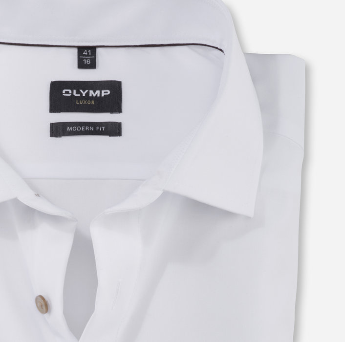 Olymp Camicia bianca olymp modern fit con bottoni beige Convenienza